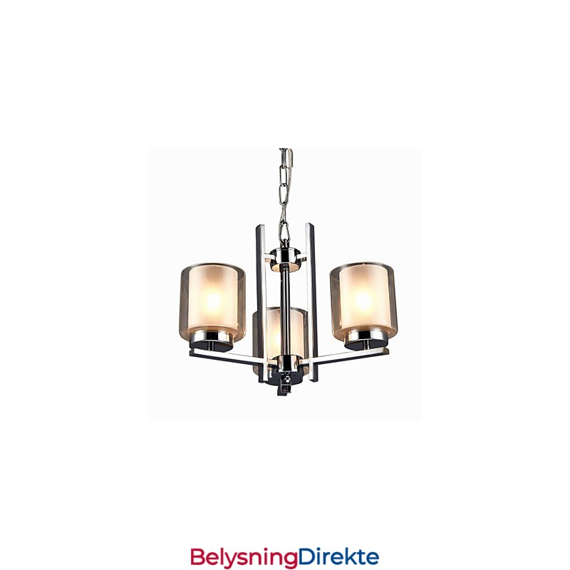 Jernelektroplatet Lysekrone Med Glassskjerm Klassisk Stearinlyslampe Med 3 Hoder
