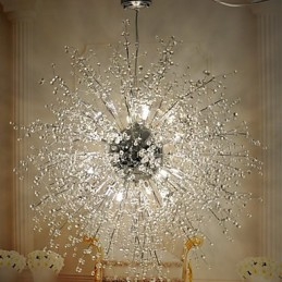 Moderne Lanternekule Krystallkrom Metall Innfelt Montering