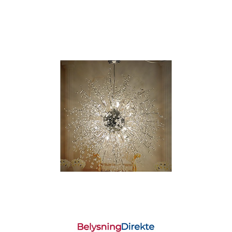 Moderne Lanternekule Krystallkrom Metall Innfelt Montering