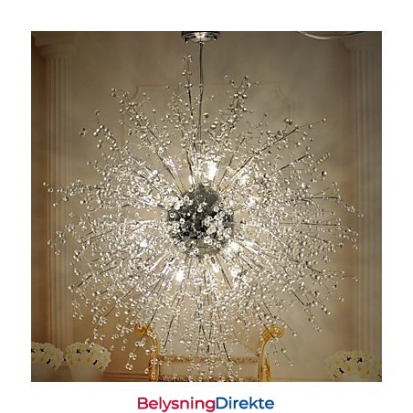 Moderne Lanternekule Krystallkrom Metall Innfelt Montering