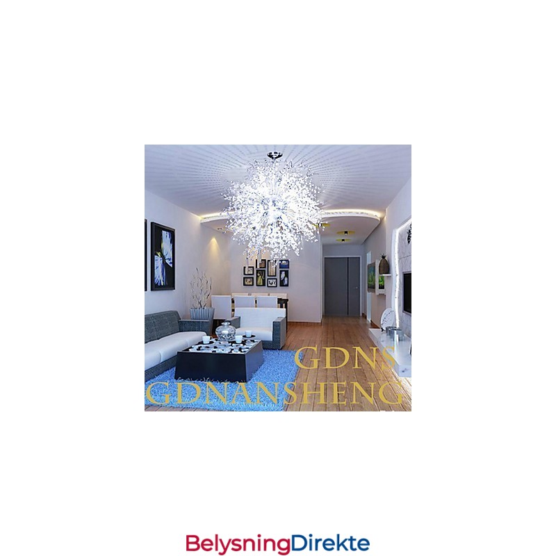 Moderne Lanternekule Krystallkrom Metall Innfelt Montering