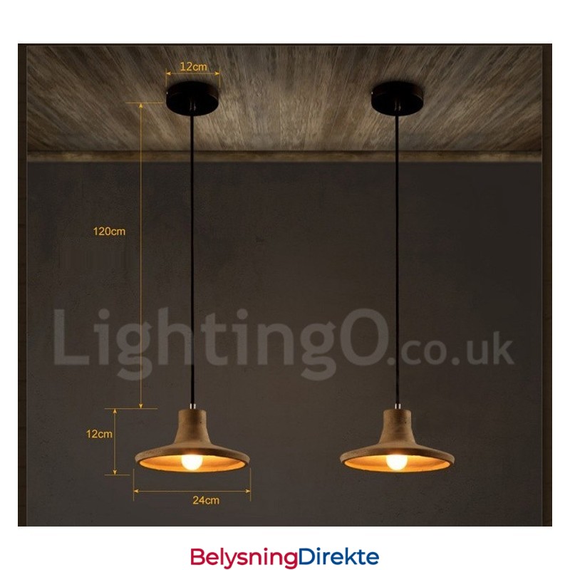 Moderne, Samtidskunst Betong Pendellampe Med Én Lyskilde