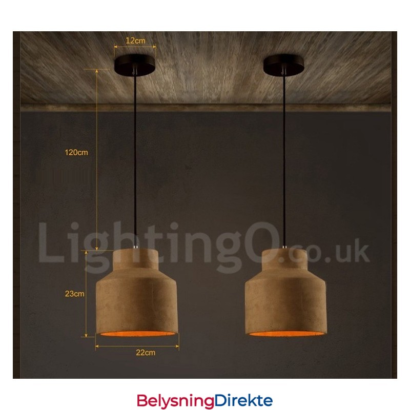 Moderne, Samtidskunst Betong Pendellampe Med Én Lyskilde