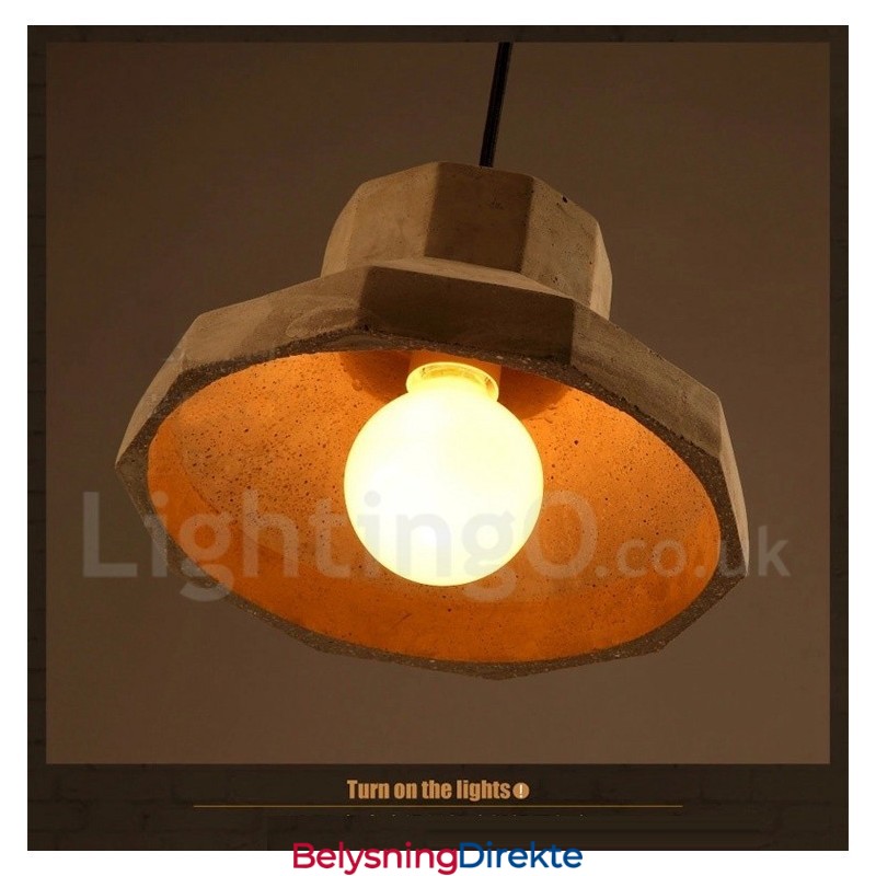 Moderne, Samtidskunst Betong Pendellampe Med Én Lyskilde