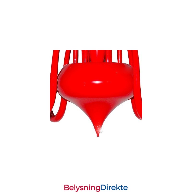 Moderne Lysekrone Med 24 Lys, G4, Rødt Maleri