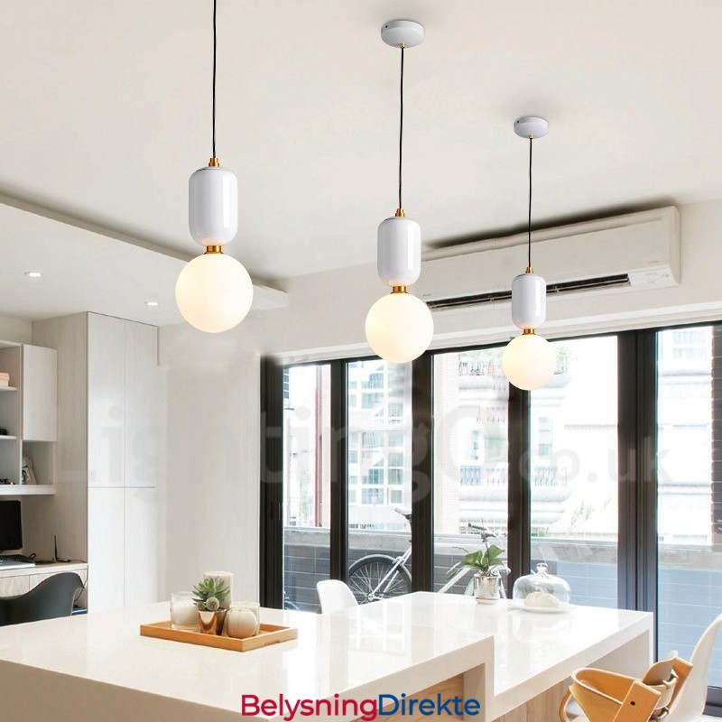 Moderne Og Moderne Pendellampe Med Glassskjerm