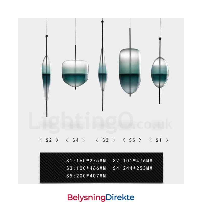 Moderne, Samtidskunstnerisk Anhengslampe Med Gradientfarge Og Glassskjerm