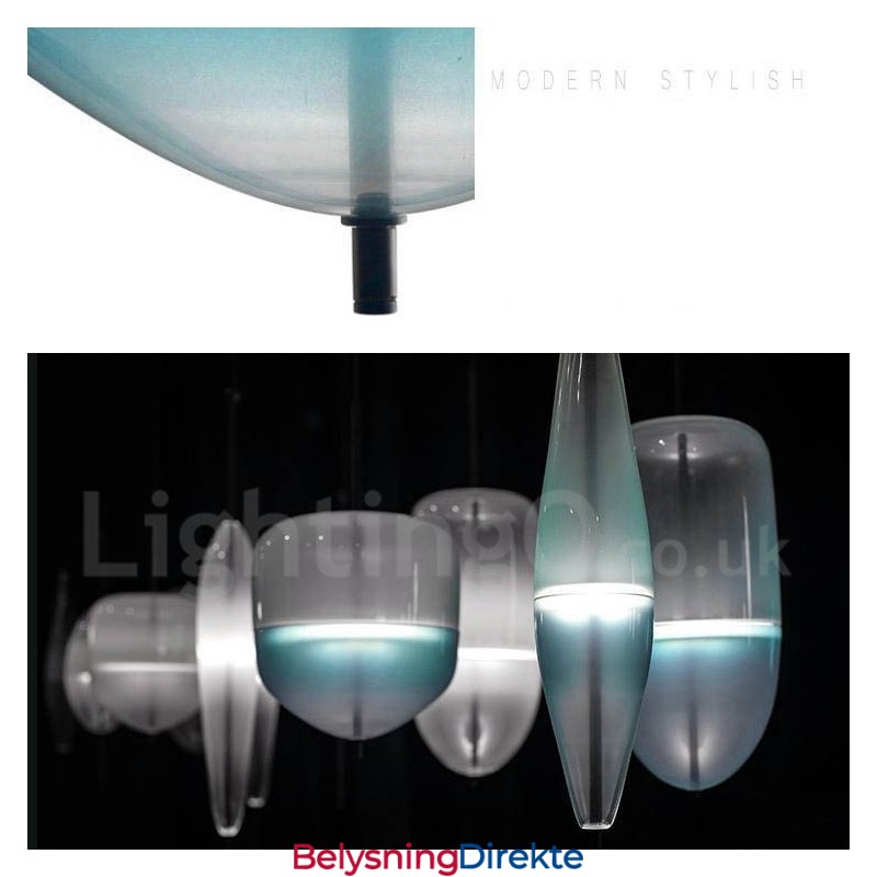 Moderne, Samtidskunstnerisk Anhengslampe Med Gradientfarge Og Glassskjerm