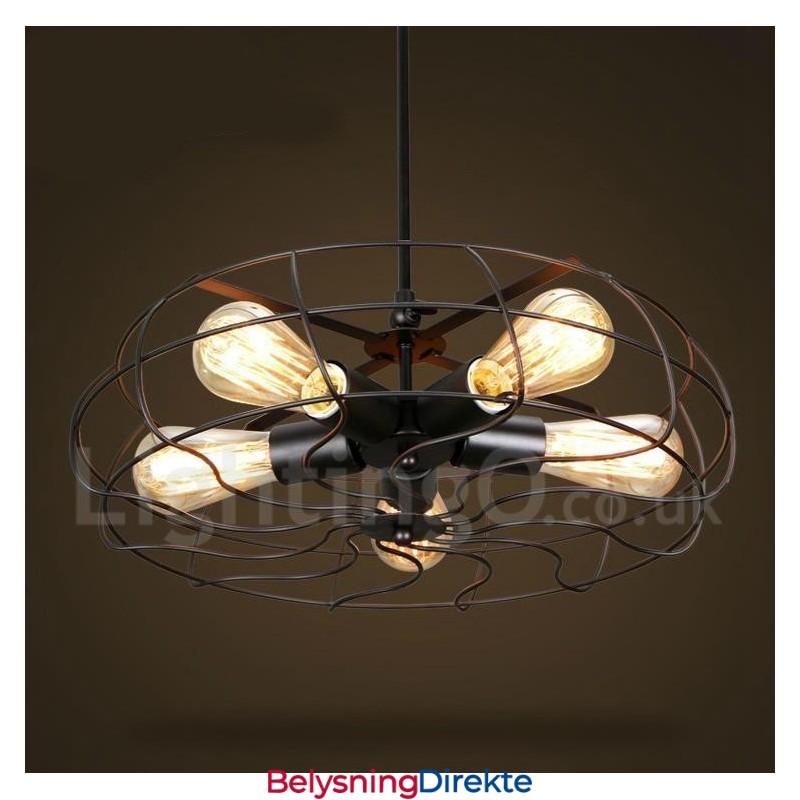Retro Vintage Pendellampe Med 5 Lys