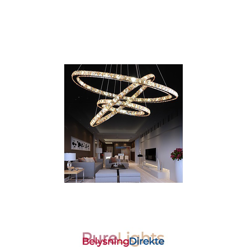 Taklamper Med Moteriktig Ringkrystalltaklampe