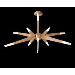 Moderne, Samtidskunstnerisk Pendellampe I Tre Med 12 Lys