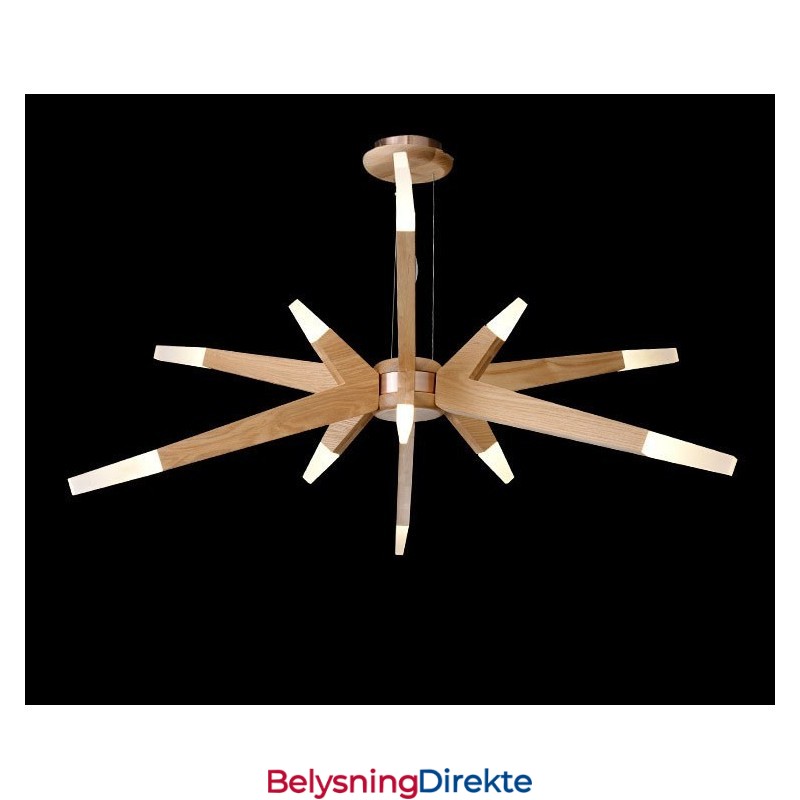 Moderne, Samtidskunstnerisk Pendellampe I Tre Med 12 Lys