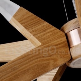 Moderne, Samtidskunstnerisk Pendellampe I Tre Med 12 Lys