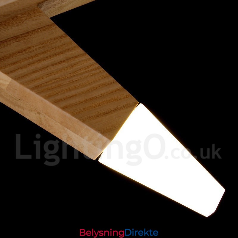 Moderne, Samtidskunstnerisk Pendellampe I Tre Med 12 Lys