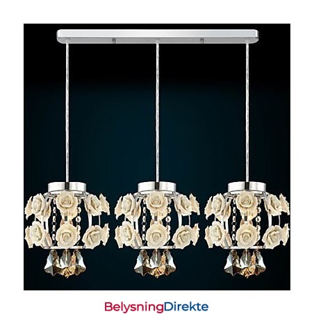 Blomster Og Krystall Lysekrone Anhengslampe