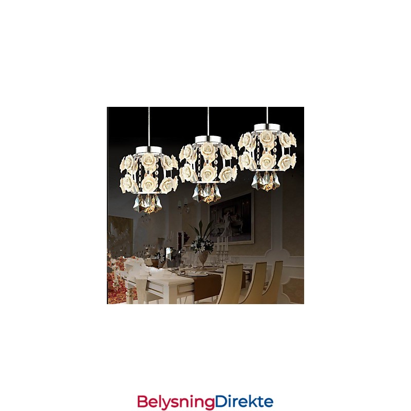 Blomster Og Krystall Lysekrone Anhengslampe