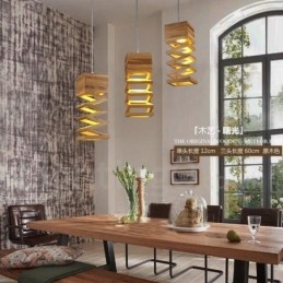 Moderne, Samtidskunstnerisk Pendellampe I Tre