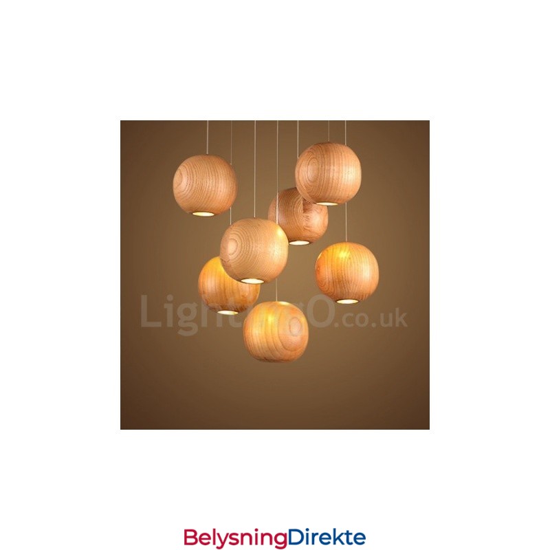 Rustikk Lodge Trekuleformet Pendellampe