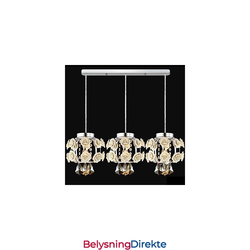 Blomster Og Krystall Lysekrone Anhengslampe