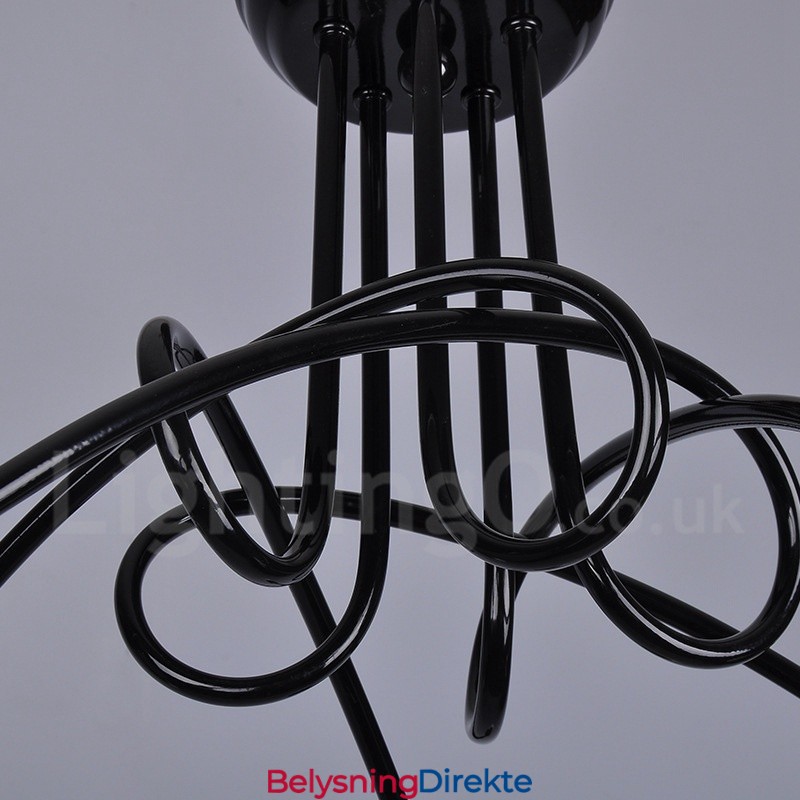 Svart Country Metall Lysekrone Med 5 Lys