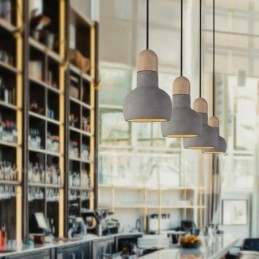 Retro Vintage Trebetong Pendellampe Med Én Lyskilde