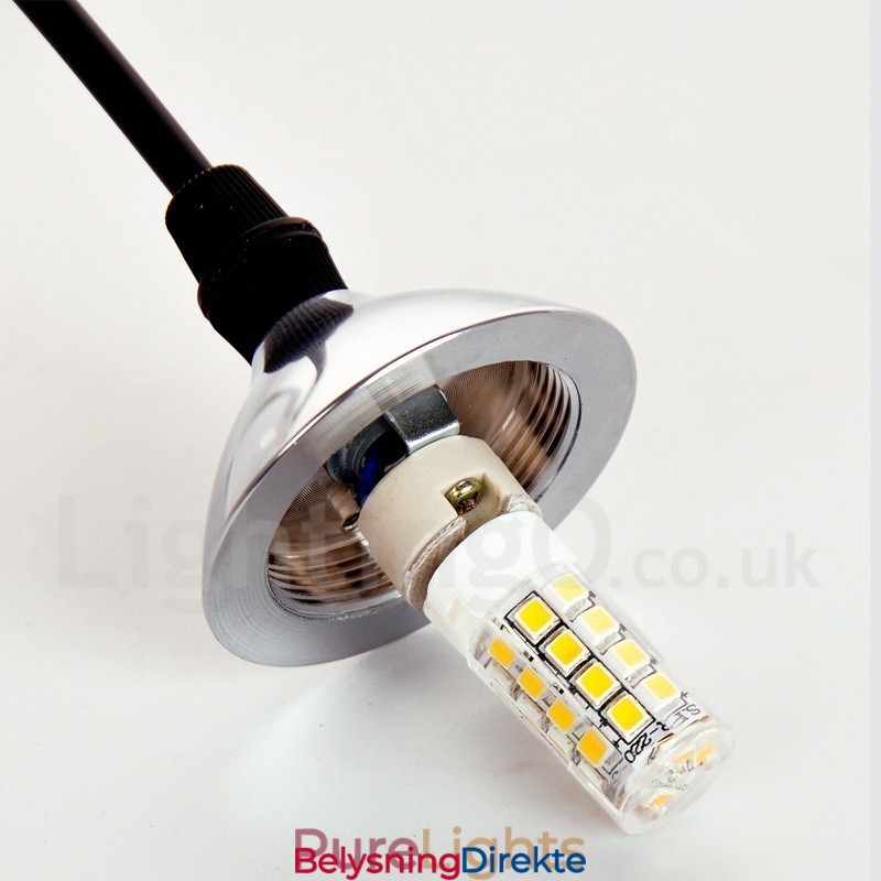 For 3-Lyss Svart Pendellampe Med Glassskjerm