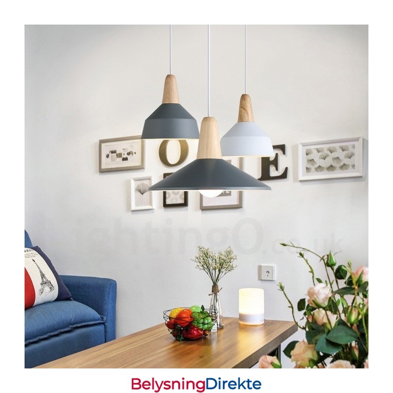 Moderne Samtidsstil Tre Metall Flerfarget Pendellampe
