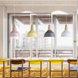 Moderne Samtidsstil Tre Metall Flerfarget Pendellampe