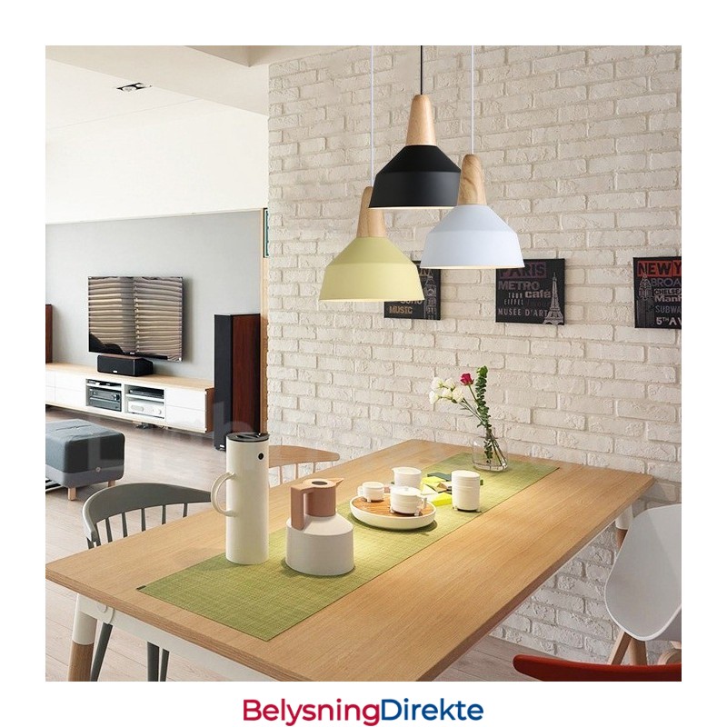 Moderne Samtidsstil Tre Metall Flerfarget Pendellampe