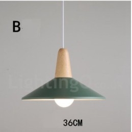 Moderne Samtidsstil Tre Metall Flerfarget Pendellampe