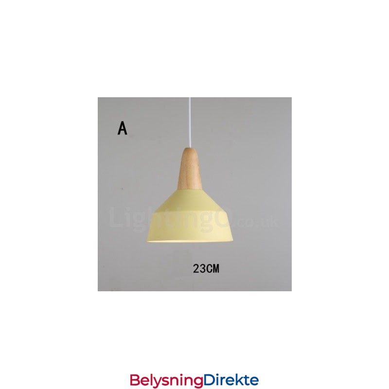 Moderne Samtidsstil Tre Metall Flerfarget Pendellampe