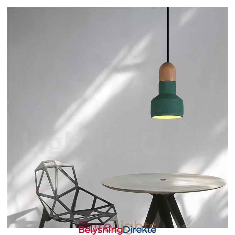 Vintage Trebetong Flerfarget Pendellampe Til Lampe