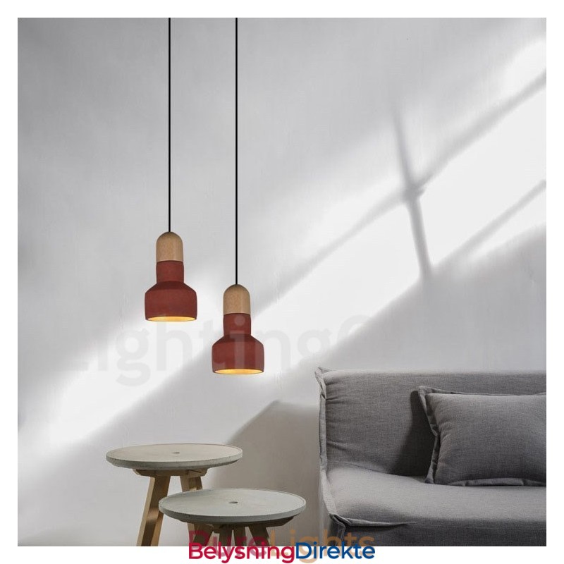 Vintage Trebetong Flerfarget Pendellampe Til Lampe