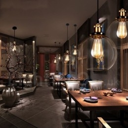 Retro Vintage Pendellampe Med Glassskjerm