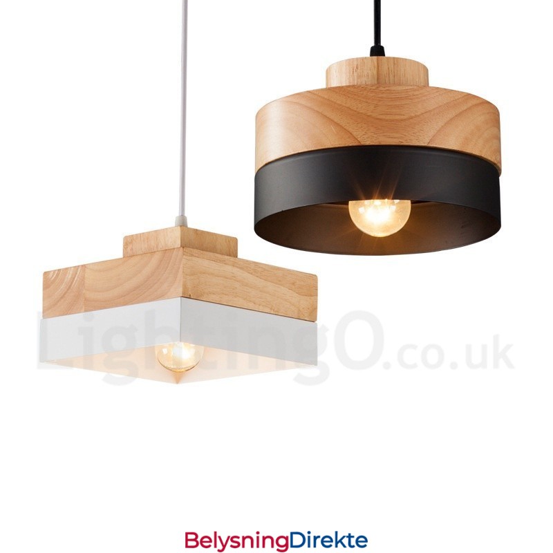 Moderne Samtidsstil Tre Metall Tre Pendellampe