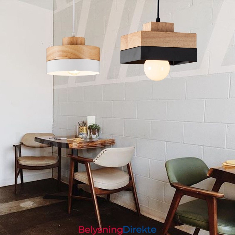 Moderne Samtidsstil Tre Metall Tre Pendellampe