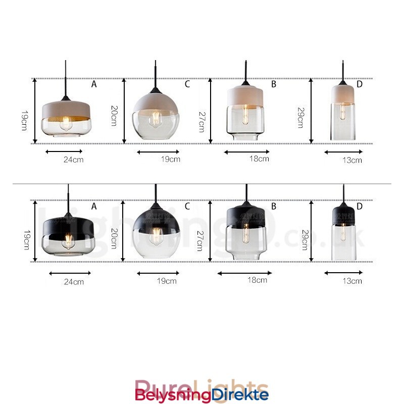 Moderne Og Moderne Pendellampe Med Glassskjerm