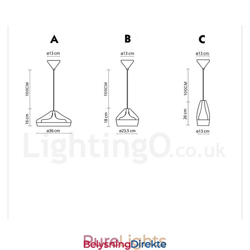 Moderne, Samtidskunstnerisk Pendellampe I Flere Farger