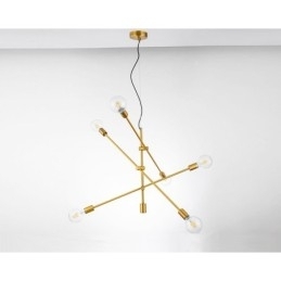 6-Lys Kobberlysekrone Med Glassskjerm