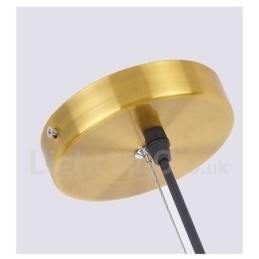 6-Lys Kobberlysekrone Med Glassskjerm