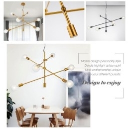 6-Lys Kobberlysekrone Med Glassskjerm