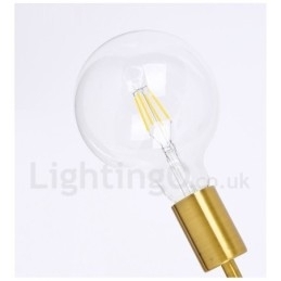 6-Lys Kobberlysekrone Med Glassskjerm