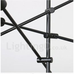 6-Lys Kobberlysekrone Med Glassskjerm