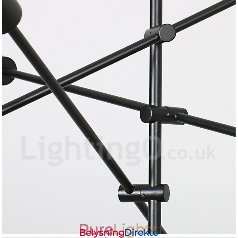 6-Lys Kobberlysekrone Med Glassskjerm