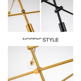 6-Lys Kobberlysekrone Med Glassskjerm