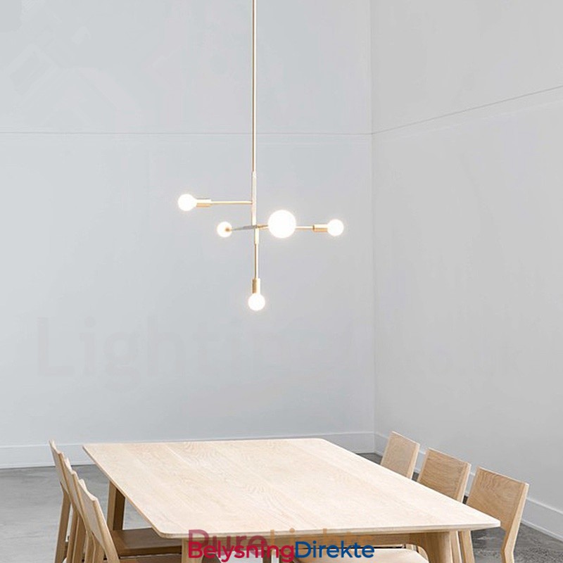 Moderne, Samtidskunstnerisk Kobberlysekrone Med 5 Lys