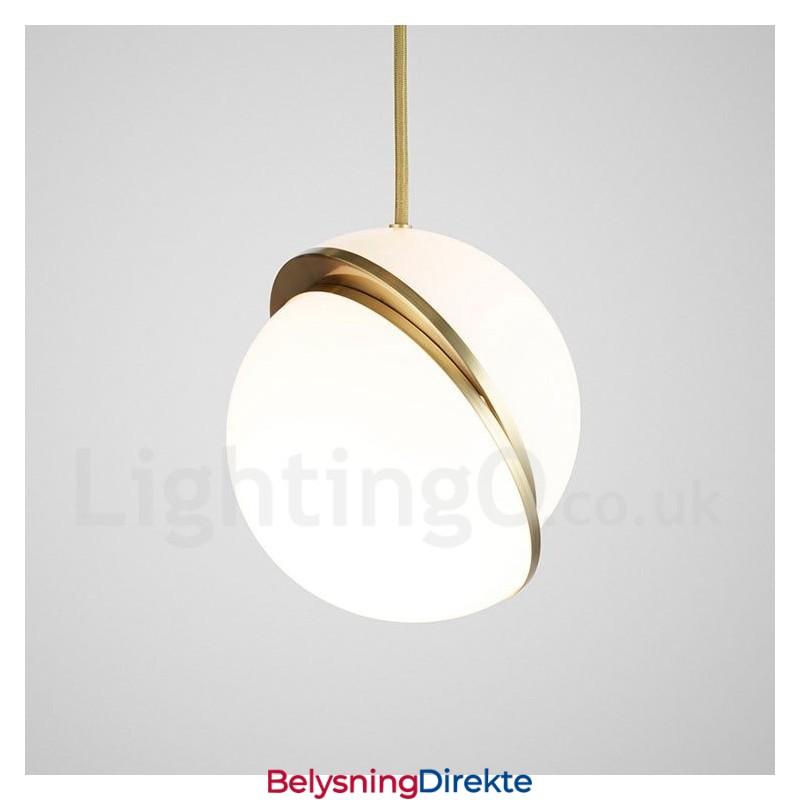 Moderne Og Moderne Kobberpendellampe Med Glassskjerm