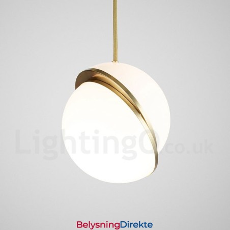 Moderne Og Moderne Kobberpendellampe Med Glassskjerm