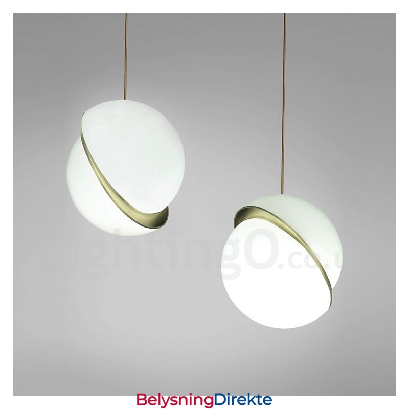 Moderne Og Moderne Kobberpendellampe Med Glassskjerm