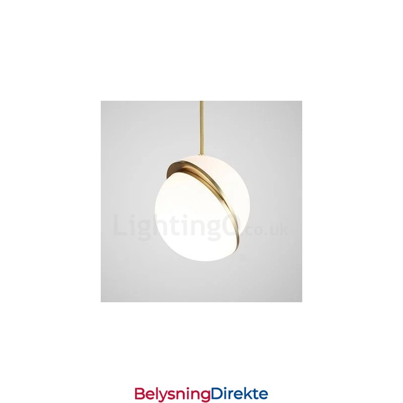 Moderne Og Moderne Kobberpendellampe Med Glassskjerm